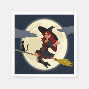 ROODHARIGE HALLoween Heks Servet