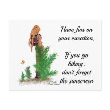 Roodharige Hiker Rugzak Pinup Meisje Briefkaart