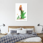 Roodharige Hiker Rugzak Pinup Meisje Canvas Print (Insitu (Slaapkamer))