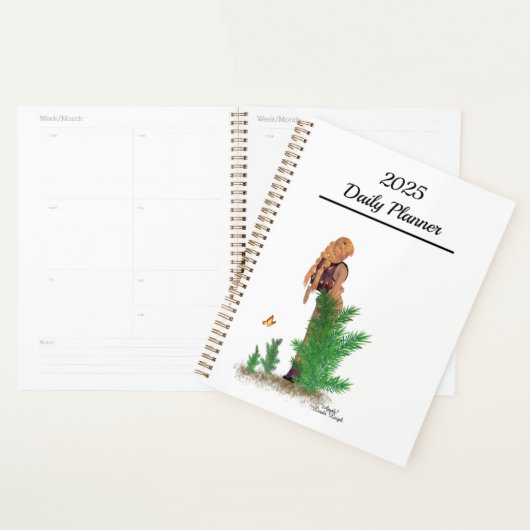 Roodharige Hiker Rugzak Pinup Meisje Dagelijkse Pl Planner (Display)