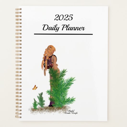 Roodharige Hiker Rugzak Pinup Meisje Dagelijkse Pl Planner (Voorkant)
