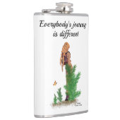 Roodharige Hiker Rugzak Pinup Meisje Drink Flask Heupfles (Rechts)