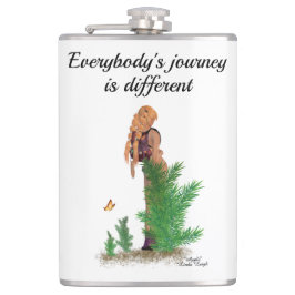 Roodharige Hiker Rugzak Pinup Meisje Drink Flask Heupfles