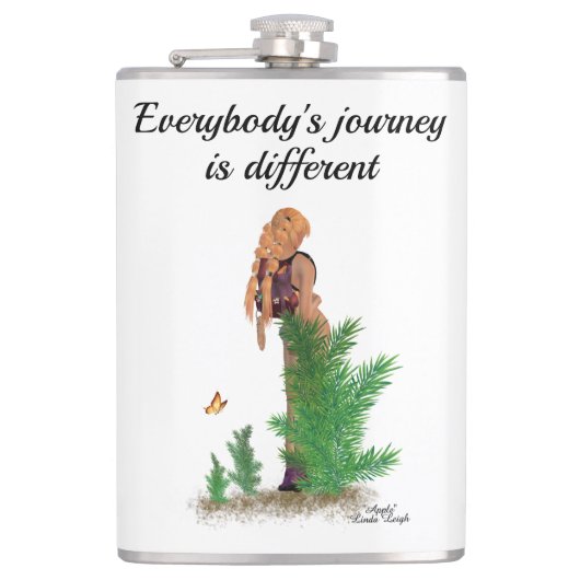 Roodharige Hiker Rugzak Pinup Meisje Drink Flask Heupfles (Voorkant)