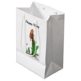 Roodharige Hiker Rugzak Pinup Meisje Gift Bag Medium Cadeauzakje