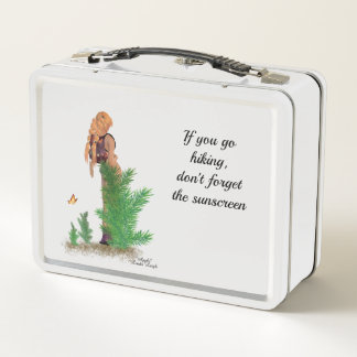 Roodharige Hiker Rugzak Pinup Meisje Lunch Box