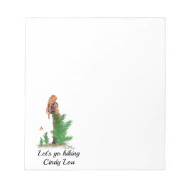 Roodharige Hiker Rugzak Pinup Meisje Notitieblok