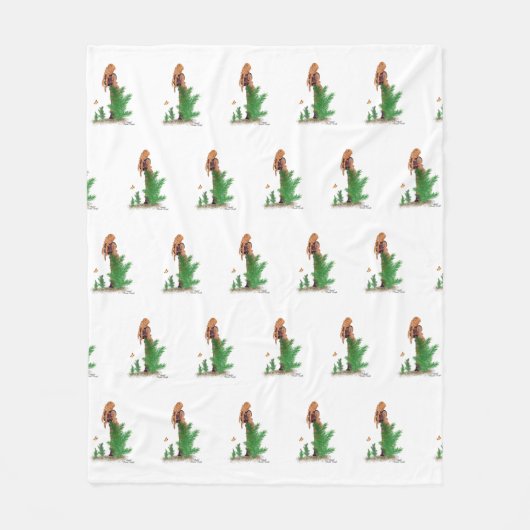 Roodharige Hiker Rugzak Pinup Meisje Patroon Fleece Deken (Voorkant)