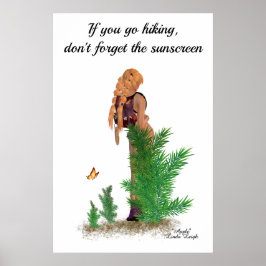 Roodharige Hiker Rugzak Pinup Meisje Poster