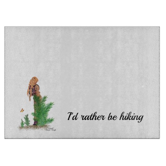 Roodharige Hiker Rugzak Pinup Meisje Quote Snijplank (Voorkant)