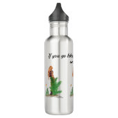 Roodharige Hiker Rugzak Pinup Meisje Water Fles (Links)