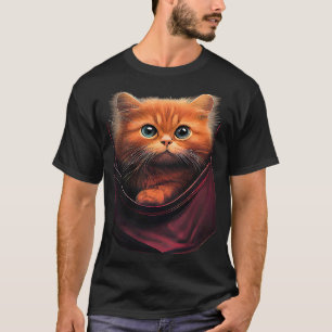 Roodharige Kat Zit in Zak T-shirt