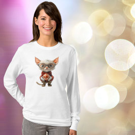 Roodharige Kerstkat Vrouwen T-shirt