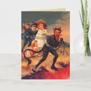 Roodharige Krampus Kerst Kaarten