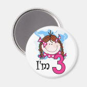 Roodharige meid Ik ben drie Magneet (Voorkant / Achterkant)