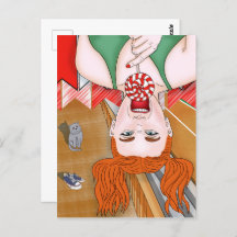 Roodharige meid in het stadion. stout meisje