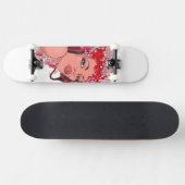 Roodharige met hoofdtelefoon skateboard (Horizontaal)
