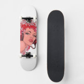 Roodharige met hoofdtelefoon skateboard (Voorkant)