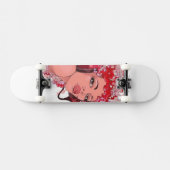 Roodharige met hoofdtelefoon skateboard (Horizontaal)