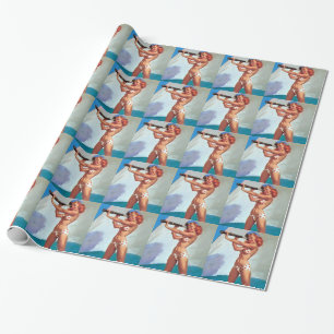 Roodharige met omhoog de Speld van de Kijker Cadeaupapier