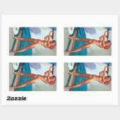 Roodharige met Spyglass Pin U Rechthoekige Sticker (Vel)