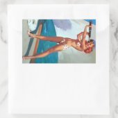 Roodharige met Spyglass Pin U Rechthoekige Sticker (Tas)