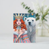 Roodharige prinses en het Polar Beer Briefkaart (Staand voorkant)