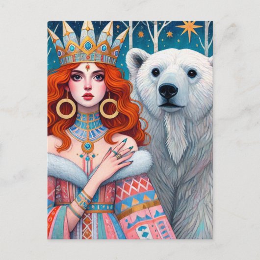 Roodharige prinses en het Polar Beer Briefkaart (Voorkant)