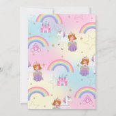 Roodharige prinses en regenboog eenhoorn verjaarda bedankkaart (Achterkant)
