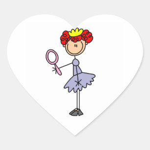 Roodharige Prinses Hart Sticker