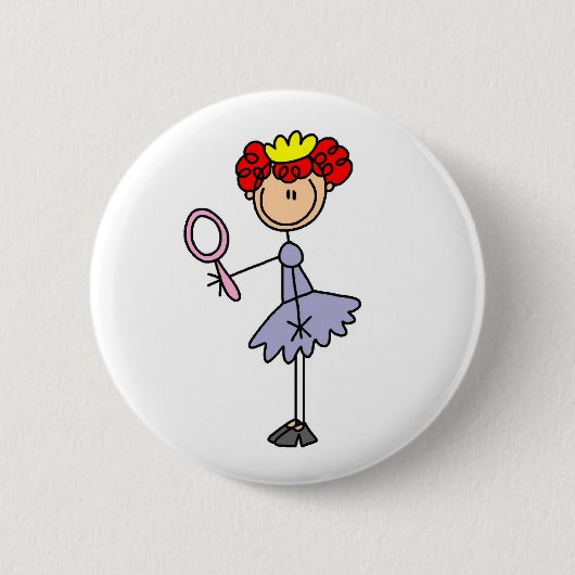 Roodharige Prinses Ronde Button 5,7 Cm (Voorkant)