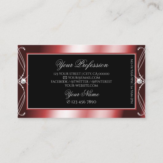 Roodharige rode kruiddiamanten voor sierdoeleinden visitekaartje (Achterkant)