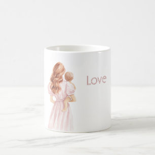Roodharige Roze Jurk Lief Baby Koffiemok