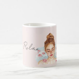 Roodharige Roze Rozen Ontspanbad Koffiemok