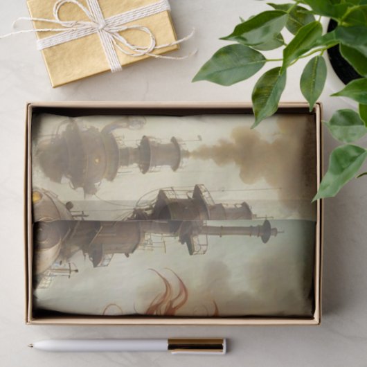 Roodharige Steampunk Beauty Decoupage Paper Tissuepapier (Geschenk)