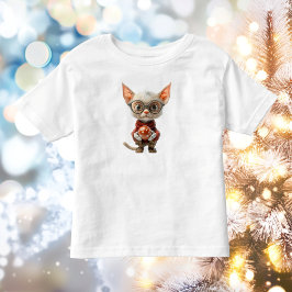 Roodharige T-shirt van de Kerstkat Peuter