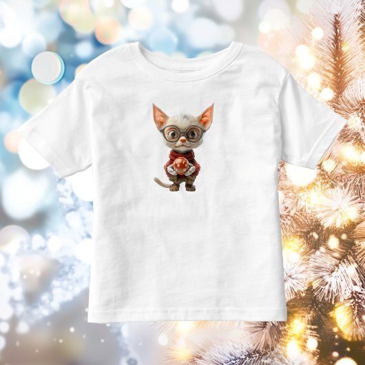 Roodharige T-shirt van de Kerstkat Peuter
