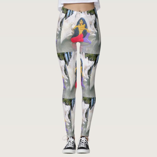roodharige tantrika zeemeermin leggings (Voorkant)