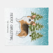 Roodharige Tri Pembroke Corgi Winter Kerstmis Fleece Deken (Voorkant (Horizontaal))