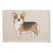 Roodharige Tri Pembroke Welsh Corgi Honden Beige Kussensloop (Voorkant-Links)