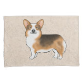 Roodharige Tri Pembroke Welsh Corgi Honden Beige Kussensloop (Voorkant-Rechts)