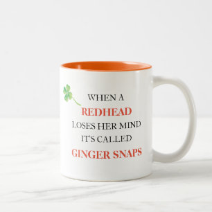 Roodharige verliest haar verstand Ginger Snaps Sha Tweekleurige Koffiemok