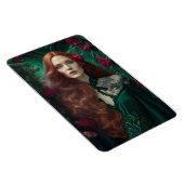 Roodharige vrouw in Emerald Green Dress. Magneet (Rechterzijde)