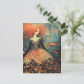 Roodharige Vrouw in Fishscale Modes Briefkaart (Staand voorkant)