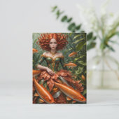 Roodharige vrouw in zeewier Modes Briefkaart (Staand voorkant)