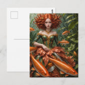 Roodharige vrouw in zeewier Modes Briefkaart (Voorkant / Achterkant)