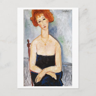 Roodharige Vrouw met een Hanger, Modigliani Briefkaart