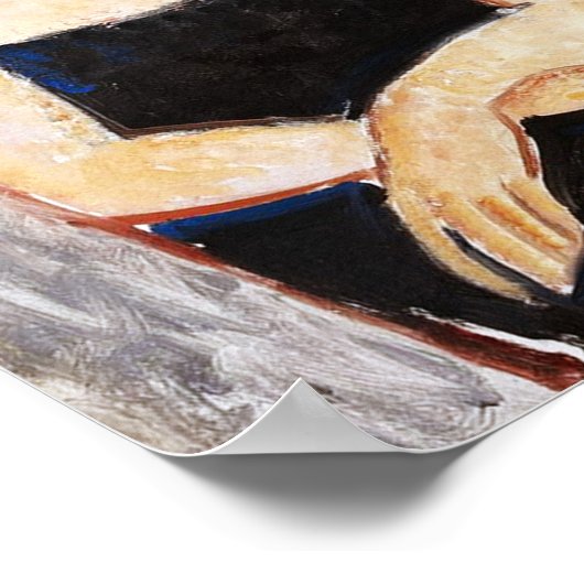Roodharige Vrouw met een Hanger, Modigliani Poster (Hoek)