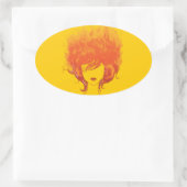 Roodharige vrouw, rood vuurhaar ovale sticker (Tas)