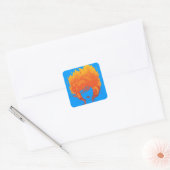 Roodharige vrouw, rood vuurhaar vierkante sticker (Envelop)